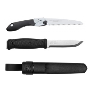 Set Cutit Garberg Inox Si Fierastrau pliabil bushcraft, camping Silky Pocketboy 170mm cu 10dinti, 30mm