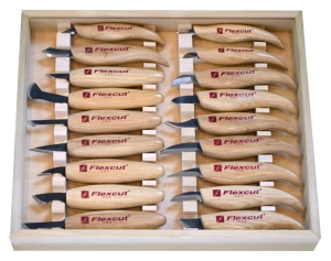 Set cutite pentru sculptura lemn DELUXE KN250E, Flexcut