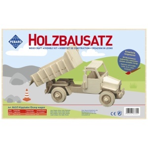 Set de constructie din lemn „Camion basculanta” debitat cu laser Pebaro - Img 2