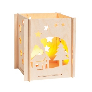 Set de constructie din lemn „Casa-felinar” debitat cu laser Pebaro