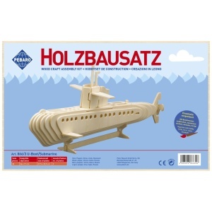 Set de constructie din lemn „Submarin” debitat cu laser Pebaro - Img 2