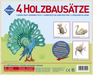 Set de constructie din lemn cu animale de companie, debitat cu laser Pebaro - Img 2
