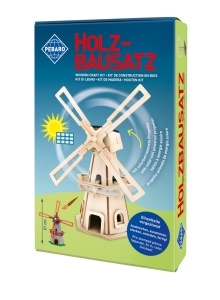 Set de constructie din lemn cu energie solara – Moara de vant debitat cu laser Pebaro - Img 2