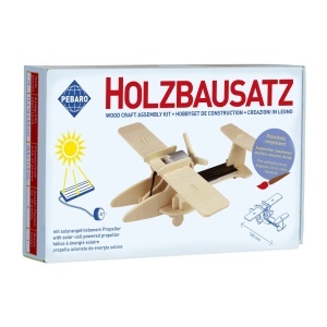 Set de constructie din lemn cu propulsie solara "Avion" debitat cu laser Pebaro - Img 2