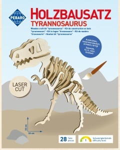 Set de constructie din lemn "Tyrannosaurus", debitat cu laser Pebaro - Img 2