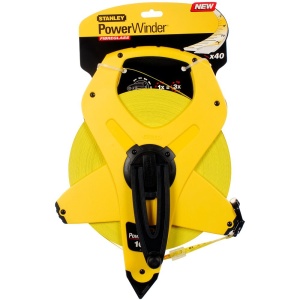 Stanley 2-34-777, ruleta deschisa cu banda din fibra de sticla 100m, PowerWinder, carlig tru-zero, mulinare rapida, 100m x 12.7mm - Img 2