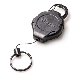 Suport de chei retractabil cu cablu kevlar de 90 cm si carabina, cu funcție de oprire a cablului, Ratch-IT Super Duty Key-Bak