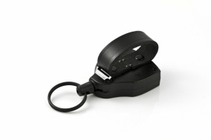 Suport de chei XXL retractabil cu cablu kevlar de 120 cm si bucla din piele, Key-Bak - Img 2