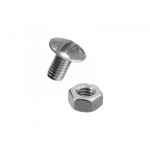 Șuruburi metrice cu cap bombat și piuliță 6x10 mm oțel zincat, pachet 50 bucăți - Img 1
