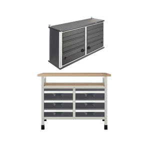 WB 4 Banc de lucru 1130x650x860 mm cu dulap suspendat, Wolfcraft