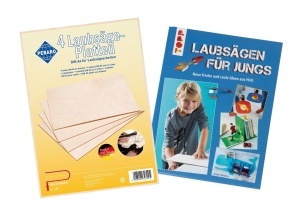 4 placi de lemn de mesteacan pentru decupaj, DIN A4 si manual de decupaj, Pebaro