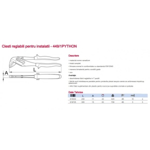 449/1PYTHON Cleste reglabil/papagal pentru instalatii, Unior - Img 12