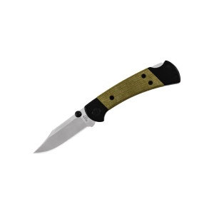 Briceag de vanatoare Buck 112 Ranger Sport 0112GRS5-B, otel S30V, maner Micarta verde si cadru aluminiu, Lockback