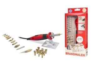 Creion de pirogravura cu intrerupator de pornire/oprire si 20 de accesorii, Pebaro