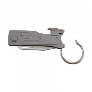 Cutit breloc SOG KeyTron KT1001-CP, lama 5Cr15MoV, Lockback, desfacator sticle integrat, EDC Keychain Knife - Img 6
