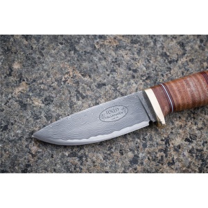 Cutit Fallkniven NL5CXL Idun Northern Light, lama Cowry X Damascus, maner piele naturala, lama 100 mm - Img 17