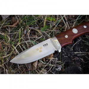 Cutit Fallkniven TK5L Tre Kronor Hunter, lama Laminated 3G Powder Steel, maner Desert Ironwood, lama 80 mm - Img 5