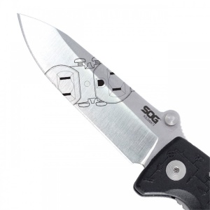 Cutit pliabil SOG Flare FLA1001-CP, lama Clip Point 8Cr13MoV Satin, deschidere asistata S.A.T., Arc Lock, maner GRN, EDC - Img 11