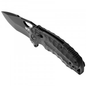 Cutit pliabil SOG Kiku XR Blackout, lama CTS XHP, XR Lock, maner Micarta neagra, design Kiku Matsuda - Img 7