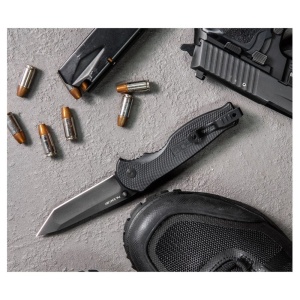 Cutit pliabil SOG Salute Black FF11-CP, lama 8Cr13MoV Black Oxide, Lockback, maner G10, EDC Tactical Folder - Img 24
