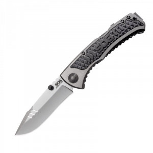 Cutit pliabil SOG Sideswipe SW1011-CP, lama asistata 7Cr15, Lockback, maner aluminiu cu insertii GRN - Img 4