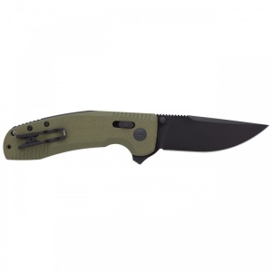Cutit pliabil SOG-TAC XR OD Green 12-38-02-41, lama Clip Point CRYO D2 Black TiNi, XR Lock, Flipper, Thumb Stud, maner G10 Olive Drab, EDC Tactical - Img 4
