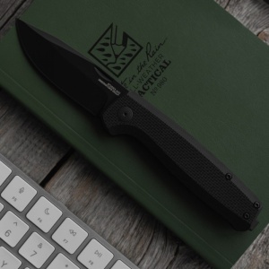 Cutit pliabil SOG Terminus SJ Blackout TM1005-BX, lama Drop Point D2 Black TiNi, Slip Joint, Nail Nick, maner G10 Black, EDC - Img 4