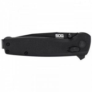 Cutit pliabil SOG Terminus XR Black, lama D2 Black TiNi, XR Lock, maner G10 negru, Flipper EDC - Img 5