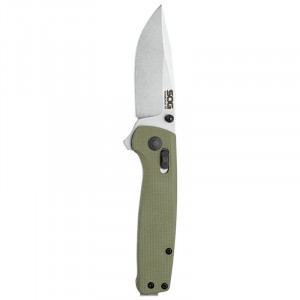 Cutit pliabil SOG Terminus XR G10 Olive Drab, lama D2, XR Lock, maner G10 verde olive, Flipper EDC - Img 4