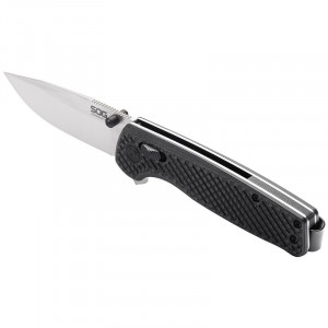 Cutit pliabil SOG Terminus XR S35VN, lama CPM S35VN, XR Lock, maner G10 si fibra de carbon, Flipper EDC Premium - Img 6