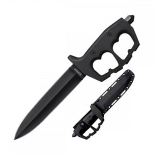 Cutit tactic Cold Steel Chaos Double Edge CS-80NTP cu lama din otel carbon SK-5 si teaca Secure-Ex