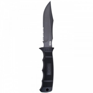 Cutit tactic SOG SEAL Pup Black, otel AUS-8, lama partial zimtata 120 mm - Img 15