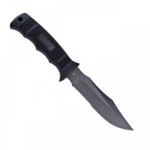 Cutit tactic SOG SEAL Pup Black, otel AUS-8, lama partial zimtata 120 mm - Img 20