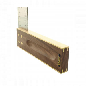 Echer profesional de tamplarie din lemn de nuc si lama inox 35 mm Hedue - Img 3