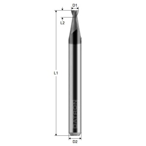 Freza 2 caneluri, Datron 0078023K, 2.3x5x3.0mm - Img 3