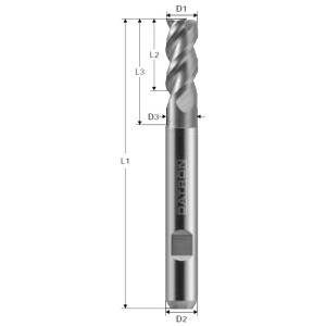 Freza cu 3 caneluri, Datron 0068036A, 6.0x6.0mm - Img 2