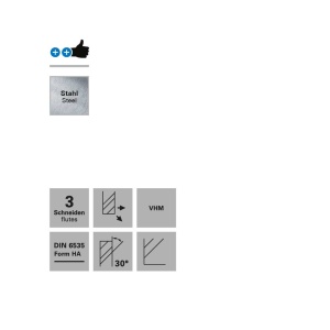 Freza cu 3 caneluri pentru otel, Datron 0068554, 4.0x6.0mm - Img 2