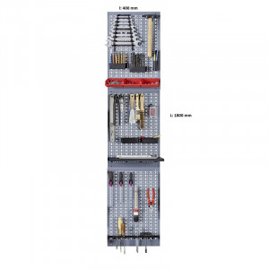 Kit 3 panouri perforate vertical/orizontal 1200x600 pentru scule profesionale cu set de 12 carlige - Img 3