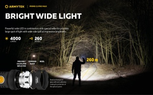 Lanterna EDC Armytek Prime C2 Pro Max White 4000 lm cu acumulator 21700 inclus - Img 8
