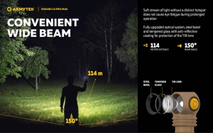 Lanterna frontala Armytek Wizard C2 Pro Max Sand White 4000 lm cu acumulator 21700 - Img 16