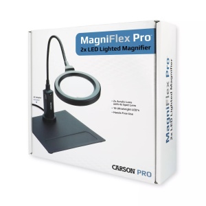 Lupă flexibilă iluminată LED, cu lentilă spot 4x și bază magnetică - Carson - Img 6