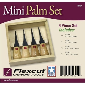 Mini set 4 dalti pentru sculptura in lemn FR604, Flexcut - Img 2
