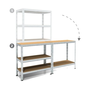 Raft metalic pentru depozitare 180 x 90 x 40 cm, 5 polite, 175 kg/polita, galvanizat - Img 8