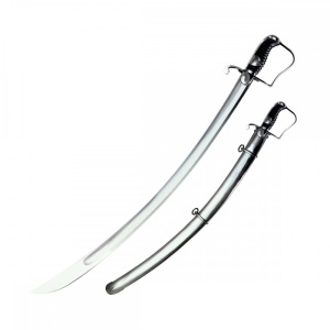 Sabie Cold Steel 1796 Light Cavalry Saber 1055 Carbon Steel (Leather Scabbard / Steel Scabbard) - Img 4