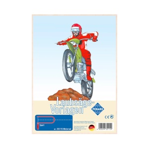Sablon din lemn, "Motocicleta", pentru traforaj, dimensiunea A4, Pebaro