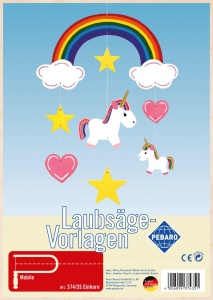 Sablon din lemn, "Unicorn", pentru traforaj, dimensiunea A4, Pebaro