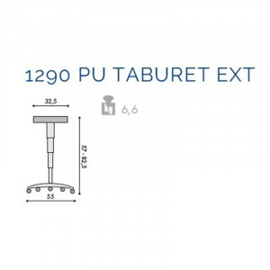 Scaun profesional 1290 Pu Taburet EXT, inalt din poliuretan - Img 3