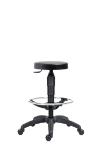 Scaun profesional 1290 Pu Taburet, rotativ, baza cromata - Img 6