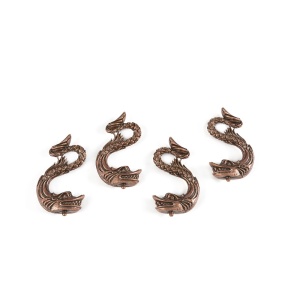 Set 4 delfini din metal aurit pt sustinere navomodele, Amati - Img 2