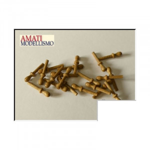Set 50 cavile din lemn de nuc, 14mm, Amati - Img 3